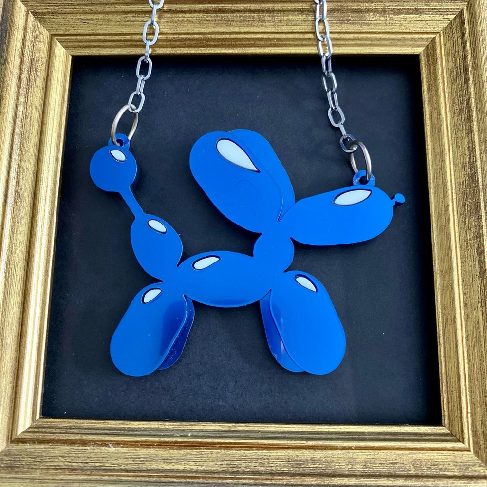 RARE Blue Balloon Dog necklace  - from sample sale